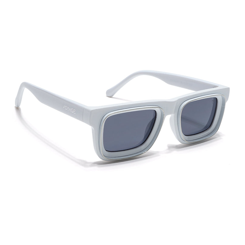 Smuggler | White & Silver Polarized Unisex Sunglasses | Black Lens - MG6425