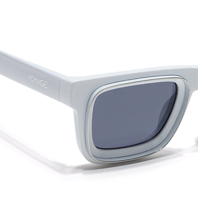 Smuggler | White & Silver Polarized Unisex Sunglasses | Black Lens - MG6425