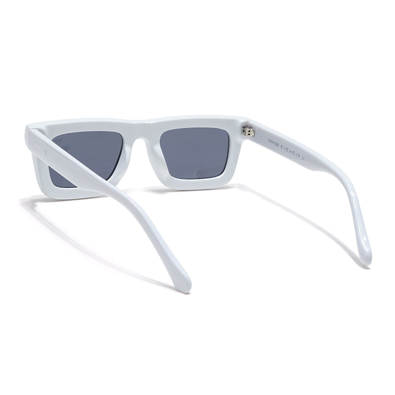 Smuggler | White & Silver Polarized Unisex Sunglasses | Black Lens - MG6425