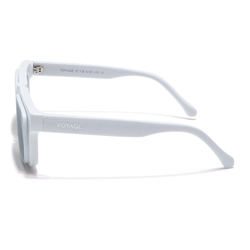 Smuggler | White & Silver Polarized Unisex Sunglasses | Black Lens - MG6425