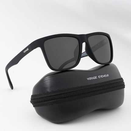 Dunk Matte Black Wayfarer Polarized Sunglasses | Black Lens - PMG5254