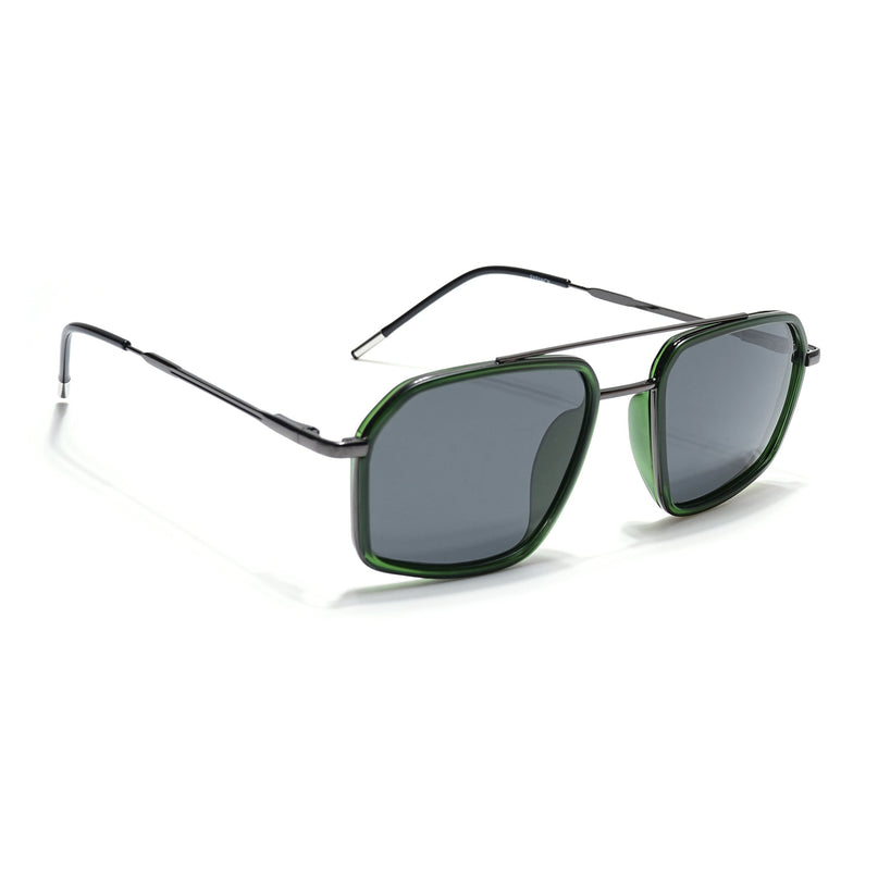 Eyejack Green & Grey Wayfarer Polarized Sunglasses for Men & Women (2505PCL1504)
