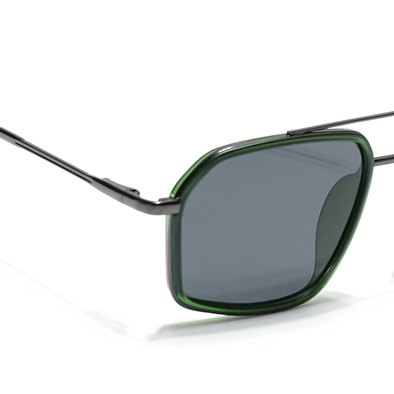 Eyejack Green & Grey Wayfarer Polarized Sunglasses for Men & Women (2505PCL1504)