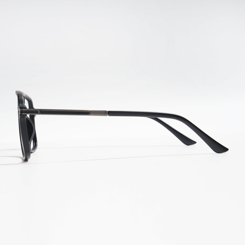 EyeJack Titex Matt Black & Grey Wayfarer Eyeglasses for Men & Women (18908CL317-C4)