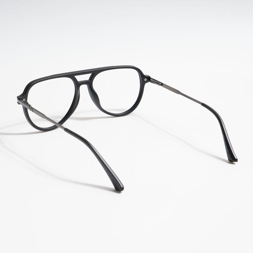 EyeJack Titex Matt Black & Grey Wayfarer Eyeglasses for Men & Women (18903CL351-C4)