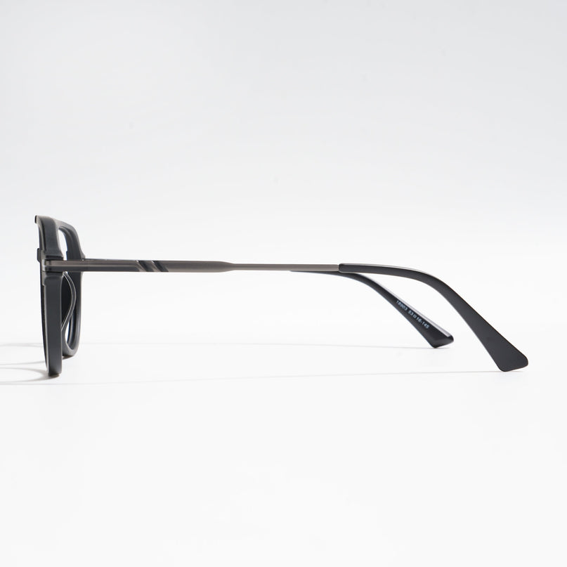 EyeJack Titex Matt Black & Grey Wayfarer Eyeglasses for Men & Women (18903CL351-C4)
