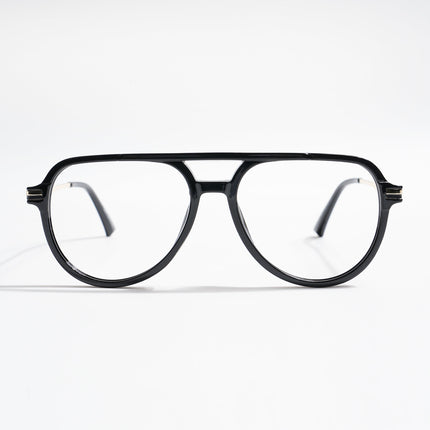 EyeJack Titex Shine Black & Golden Wayfarer Eyeglasses for Men & Women (18903CL350-C3)