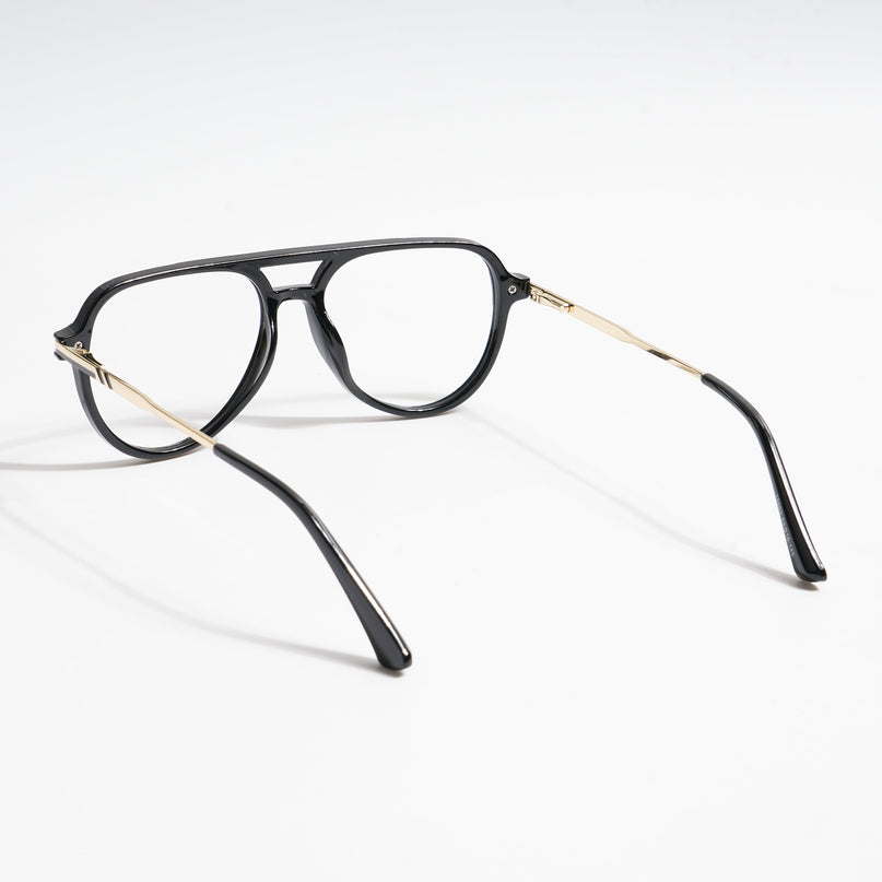 EyeJack Titex Shine Black & Golden Wayfarer Eyeglasses for Men & Women (18903CL350-C3)