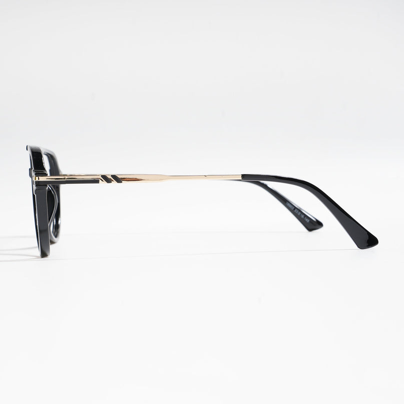 EyeJack Titex Shine Black & Golden Wayfarer Eyeglasses for Men & Women (18903CL350-C3)