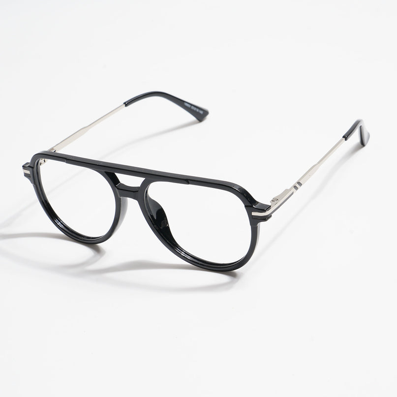 EyeJack Titex Shine Black & Silver Wayfarer Eyeglasses for Men & Women (18903CL349-C2)