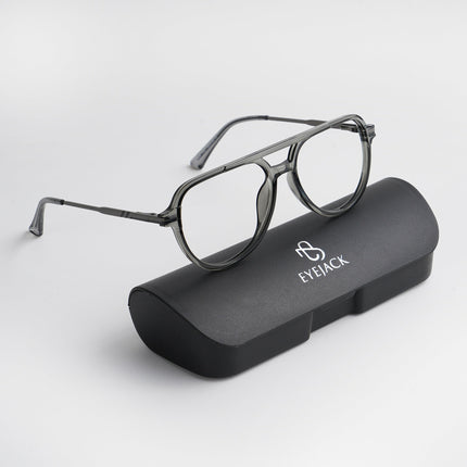 EyeJack Titex Shine Grey Wayfarer Eyeglasses for Men & Women (18903CL352-C5)