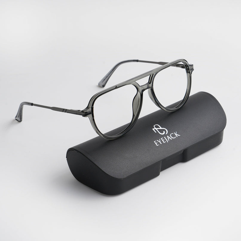 EyeJack Titex Shine Grey Wayfarer Eyeglasses for Men & Women (18903CL352-C5)