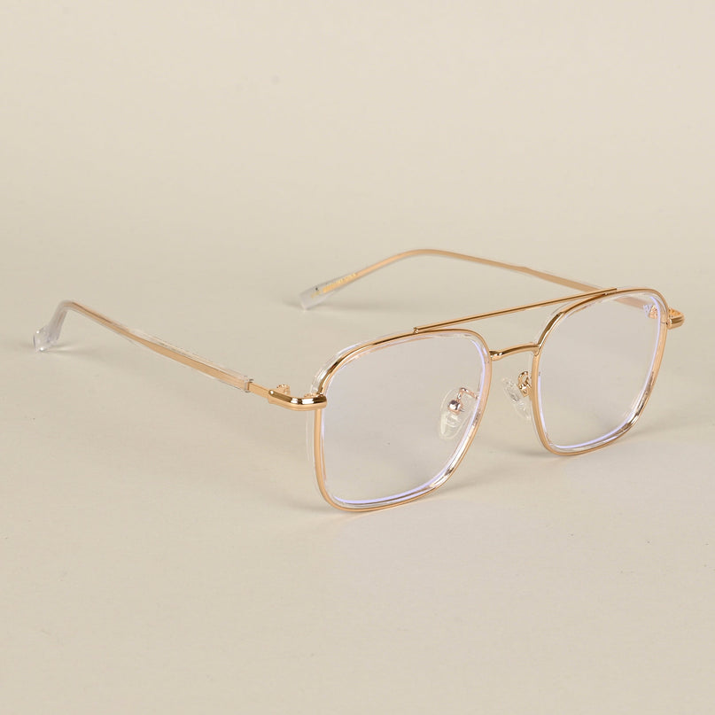 Voyage Maverick Golden Wayfarer Eyeglasses for Men & Women - MG4704-C3