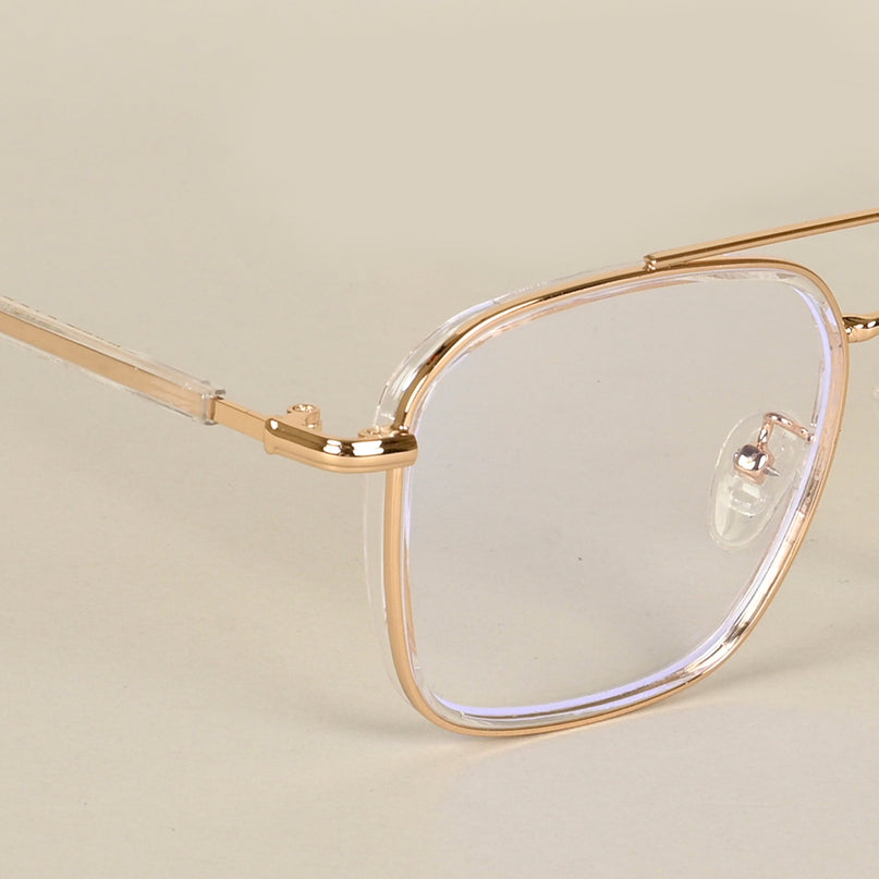 Voyage Maverick Golden Wayfarer Eyeglasses for Men & Women - MG4704-C3