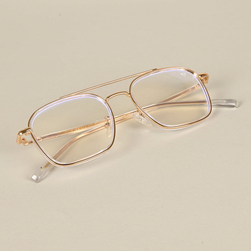 Voyage Maverick Golden Wayfarer Eyeglasses for Men & Women - MG4704-C3