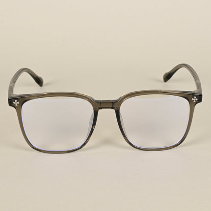 Voyage Air Transparent Olive Square Eyeglasses for Men & Women - MG4699-C6