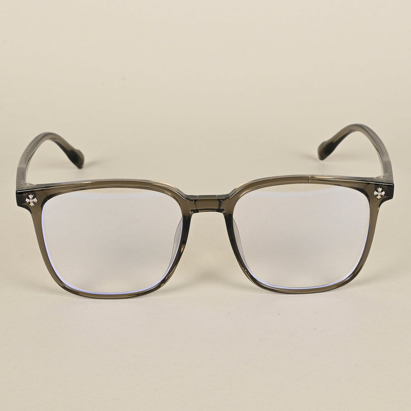Voyage Air Transparent Olive Square Eyeglasses for Men & Women - MG4699-C6