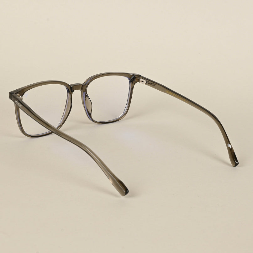Voyage Air Transparent Olive Square Eyeglasses for Men & Women - MG4699-C6