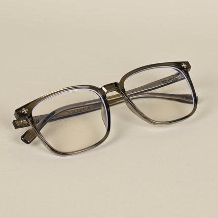 Voyage Air Transparent Olive Square Eyeglasses for Men & Women - MG4699-C6