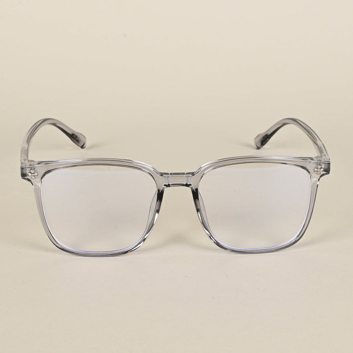 Voyage Air Transparent Grey Square Eyeglasses for Men & Women - MG4697-C4