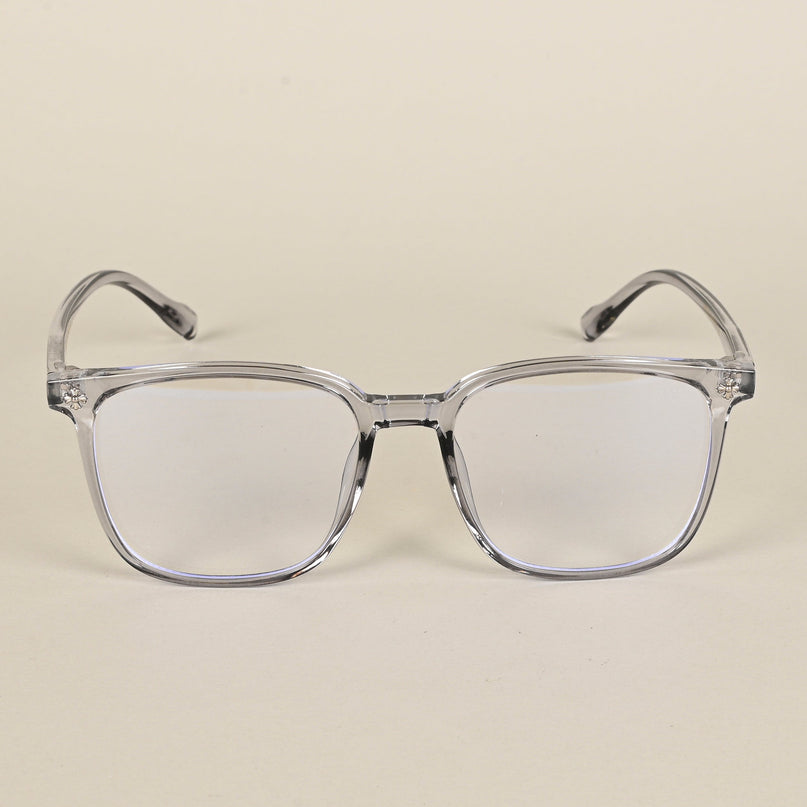 Voyage Air Transparent Grey Square Eyeglasses for Men & Women - MG4697-C4