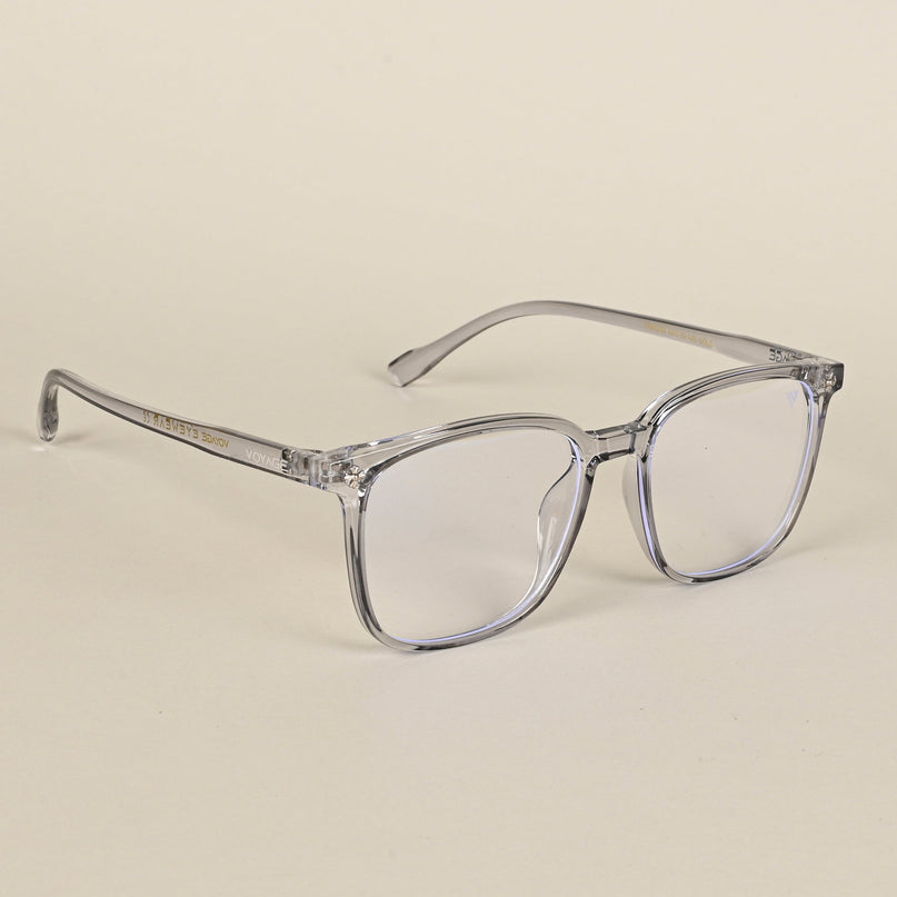 Voyage Air Transparent Grey Square Eyeglasses for Men & Women - MG4697-C4