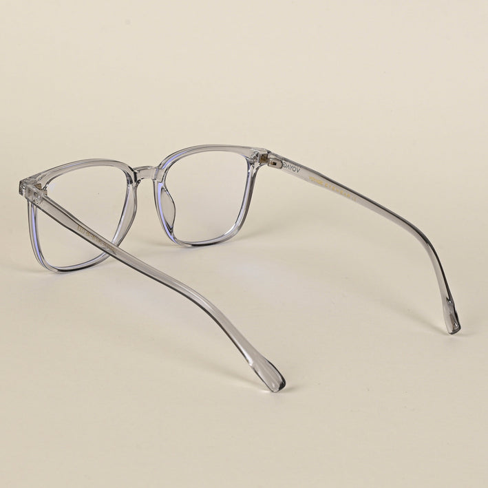 Voyage Air Transparent Grey Square Eyeglasses for Men & Women - MG4697-C4