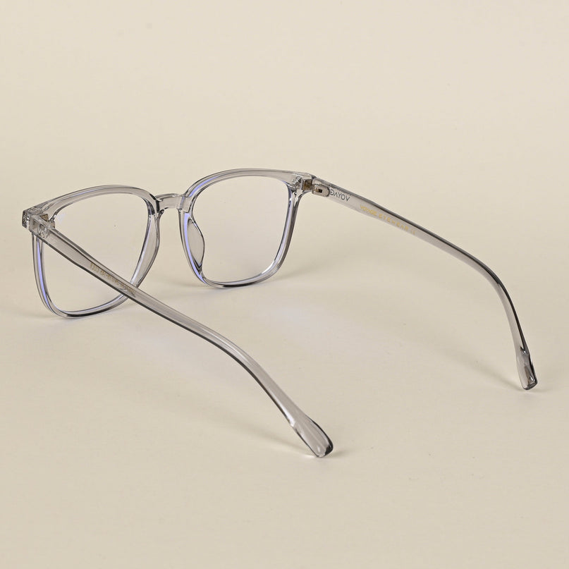 Voyage Air Transparent Grey Square Eyeglasses for Men & Women - MG4697-C4