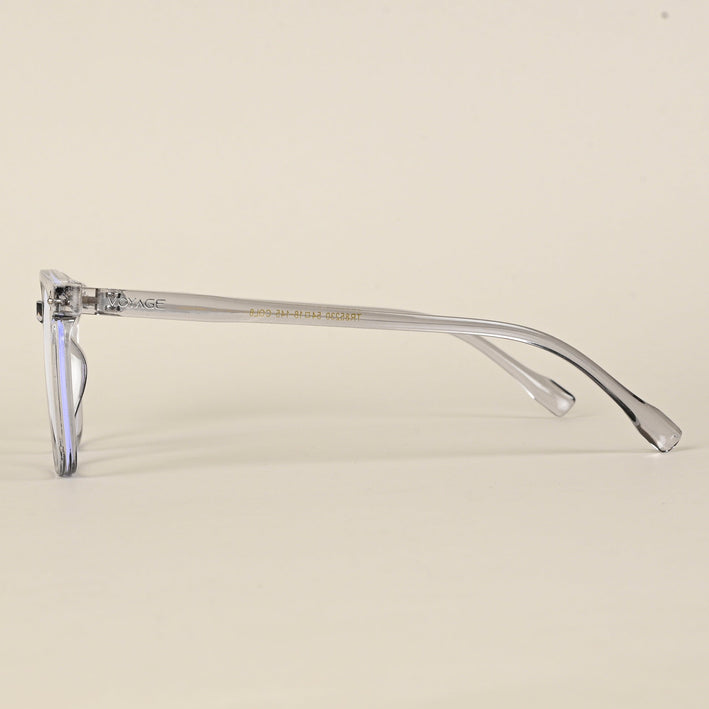 Voyage Air Transparent Grey Square Eyeglasses for Men & Women - MG4697-C4