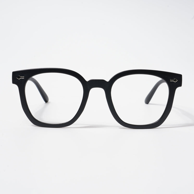 EyeJack Bell Bottom Matt Black Square Eyeglasses for Men & Women (62204CL386-C1)