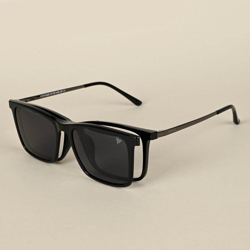 Wayfarer Black Clip-On Polarized Sunglasses - PMG4665