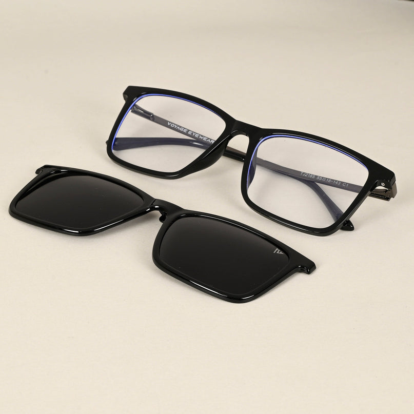 Wayfarer Black Clip-On Polarized Sunglasses - PMG4665