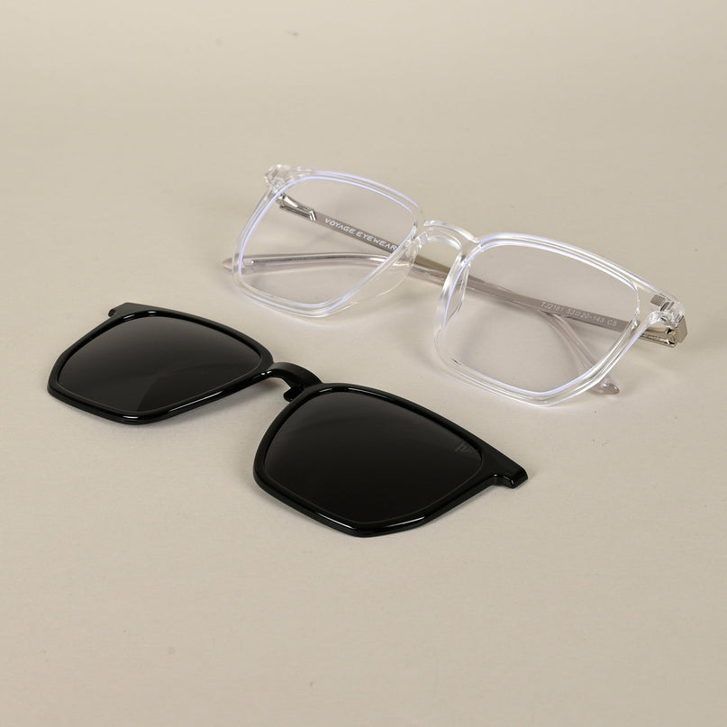 Transparent Wayfarer Clip-On Polarized Sunglasses - PMG4658