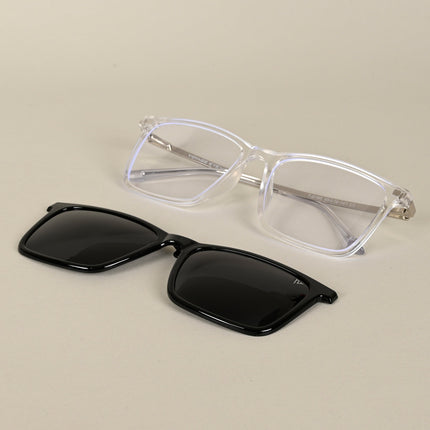Transparent Wayfarer Clip-On Polarized Sunglasses - PMG4666