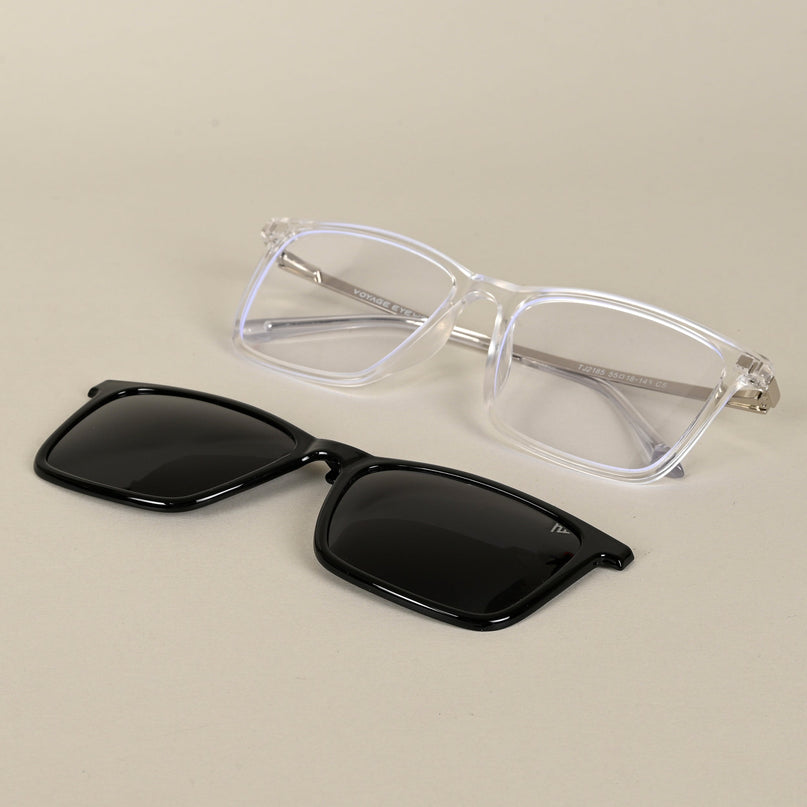 Transparent Wayfarer Clip-On Polarized Sunglasses - PMG4666