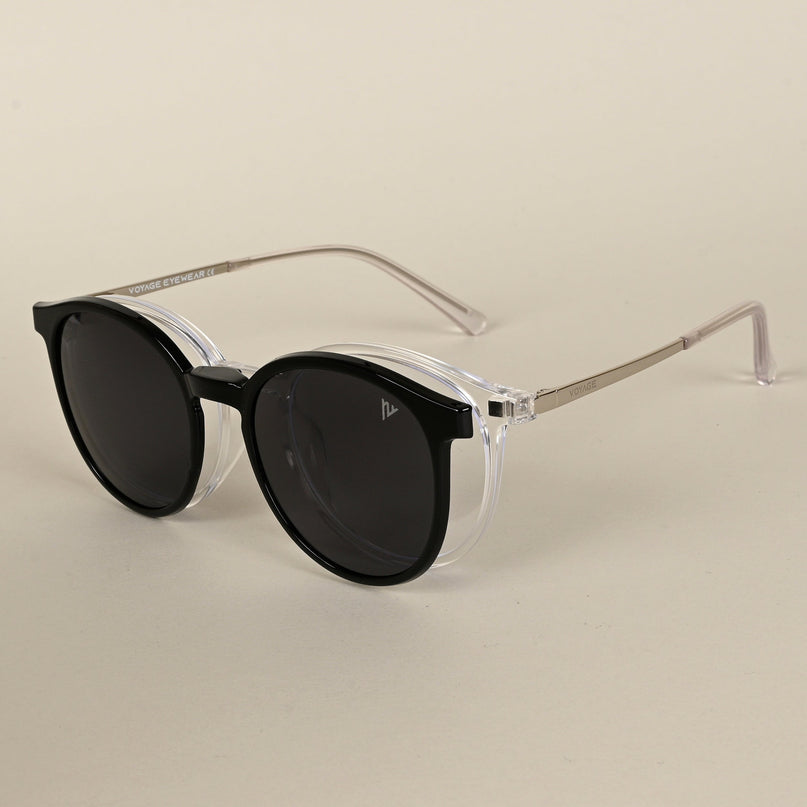Transparent Round Clip-On Polarized Sunglasses - PMG4668