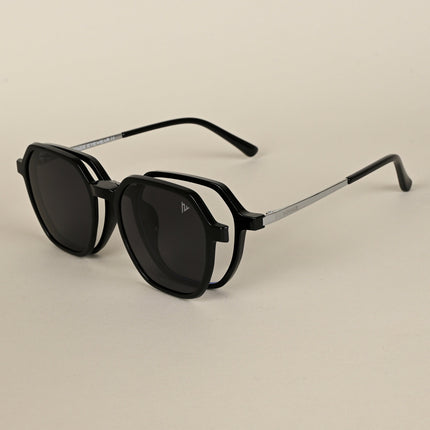 Wayfarer Black Clip-On Polarized Sunglasses - PMG4669