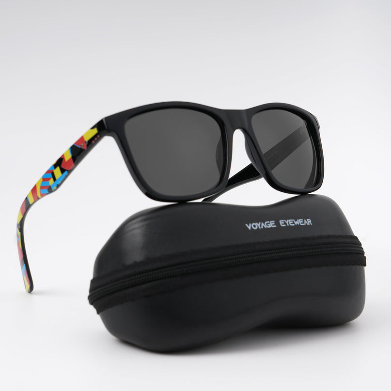 Square Polarized Sunglasses (Black Lens | Black Frame - PMG4813)
