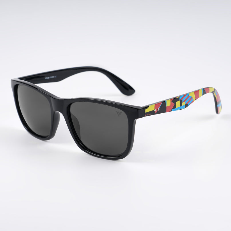 Square Polarized Sunglasses (Black Lens | Black Frame - PMG4813)