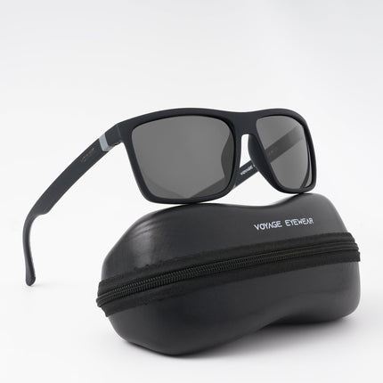Dunk Matte Black Wayfarer Polarized Sunglasses | Black Lens - PMG5250