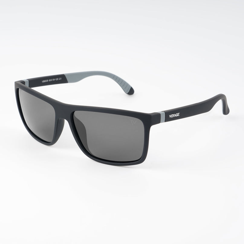 Dunk Matte Black Wayfarer Polarized Sunglasses | Black Lens - PMG5250
