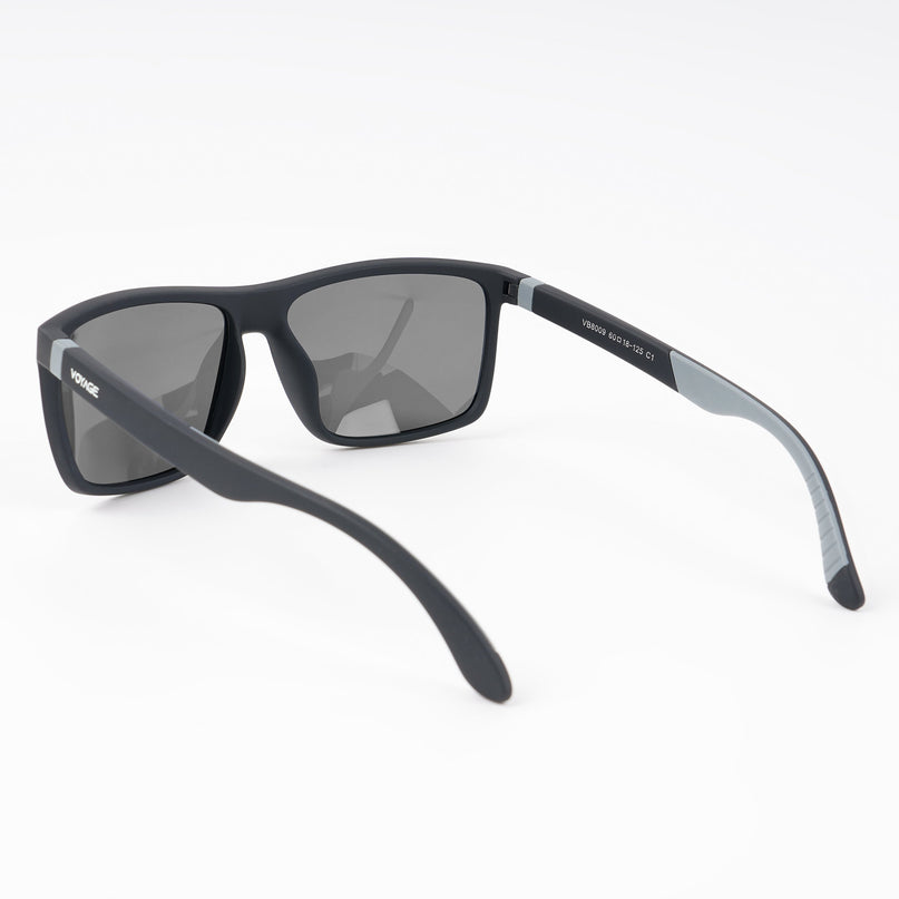 Dunk Matte Black Wayfarer Polarized Sunglasses | Black Lens - PMG5250
