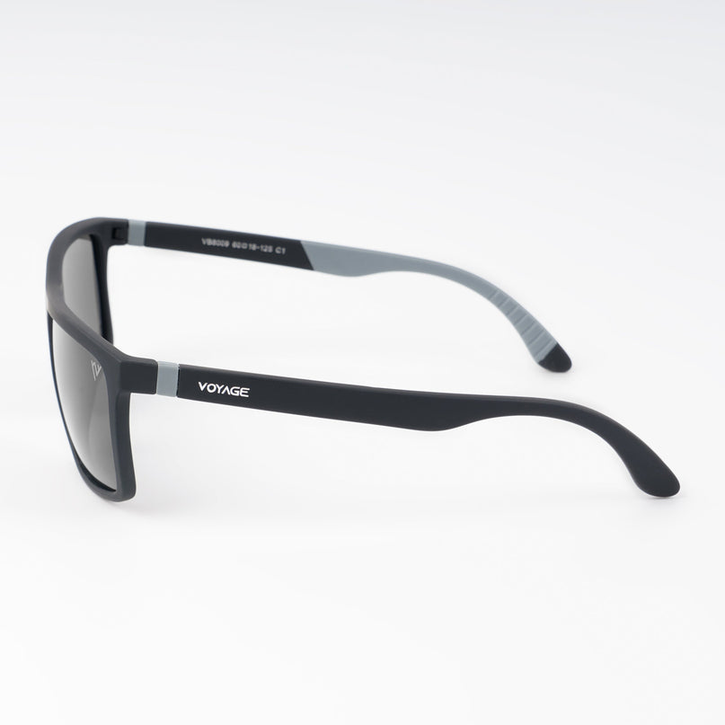 Dunk Matte Black Wayfarer Polarized Sunglasses | Black Lens - PMG5250