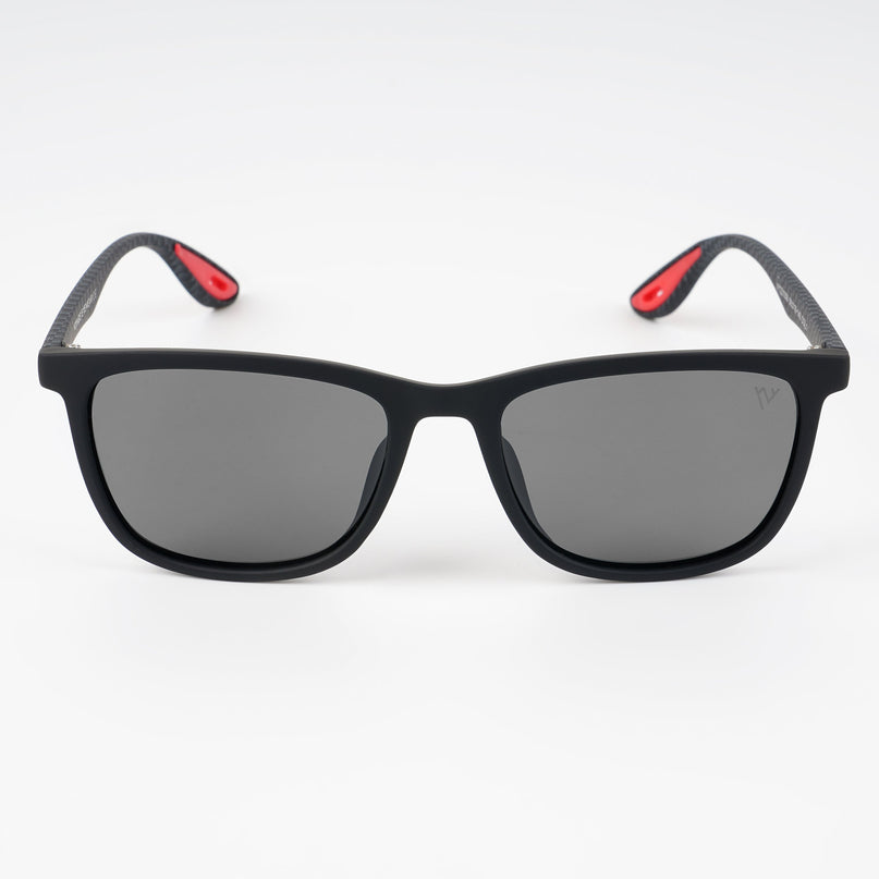 Dunk Matte Black Wayfarer Polarized Sunglasses | Black Lens - PMG5255
