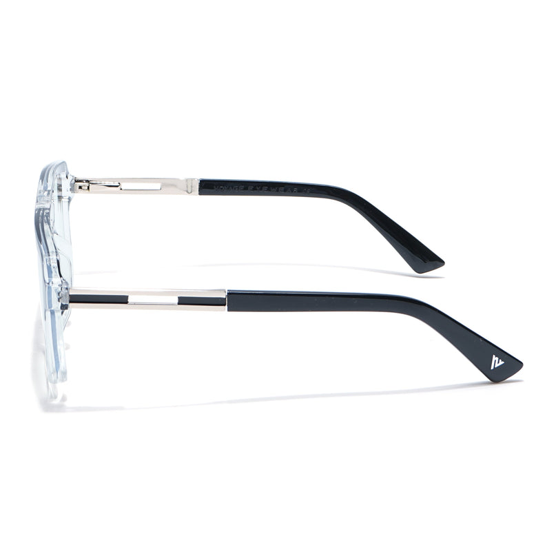 Voyage Veloura Select Black & Transparent Wayfarer Eyeglasses for Men & Women - SLMG6182-C2