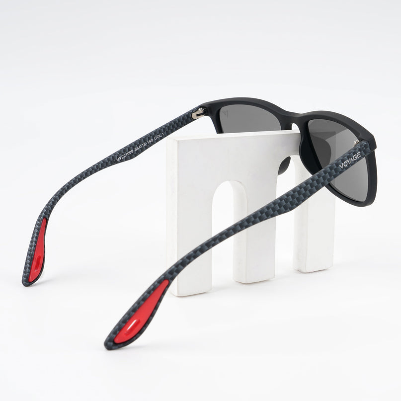 Dunk Matte Black Wayfarer Polarized Sunglasses | Black Lens - PMG5255