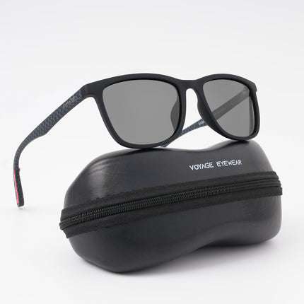 Dunk Matte Black Wayfarer Polarized Sunglasses | Black Lens - PMG5255