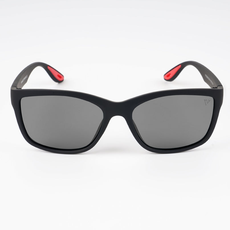 Dunk Matte Black Wayfarer Polarized Sunglasses | Black Lens - PMG5253