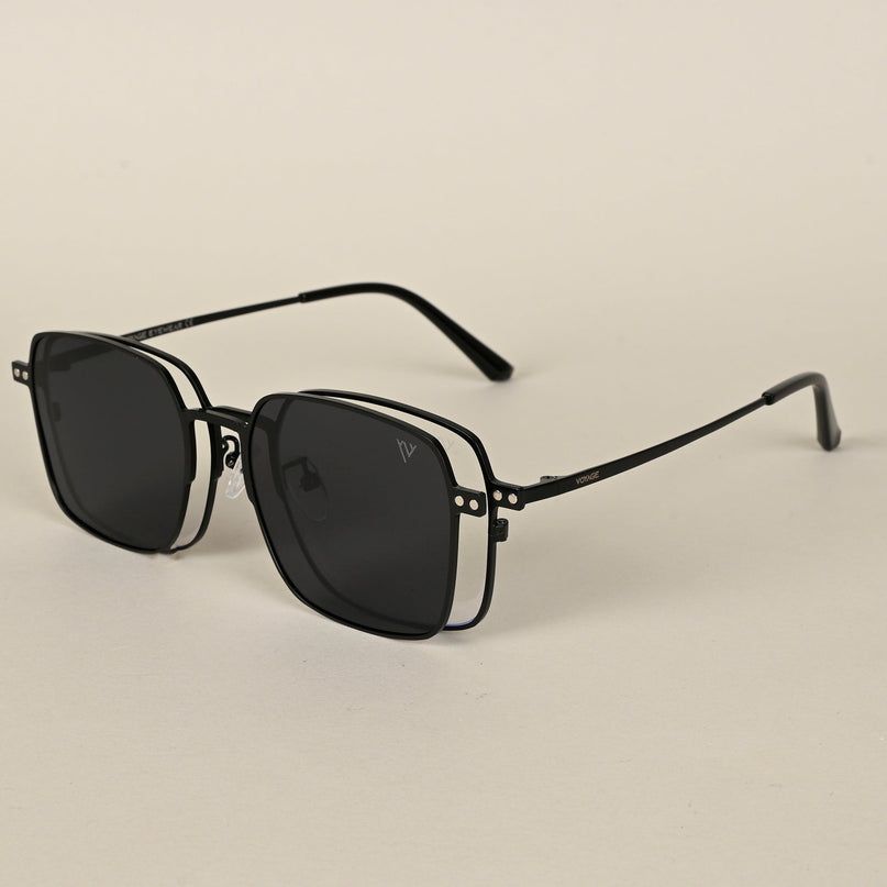 Black Square Clip-On Polarized Eyeglasses - PMG4655