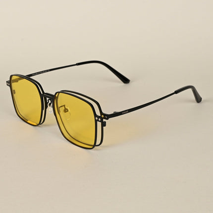 Black Square Clip-On Polarized Eyeglasses - PMG4655
